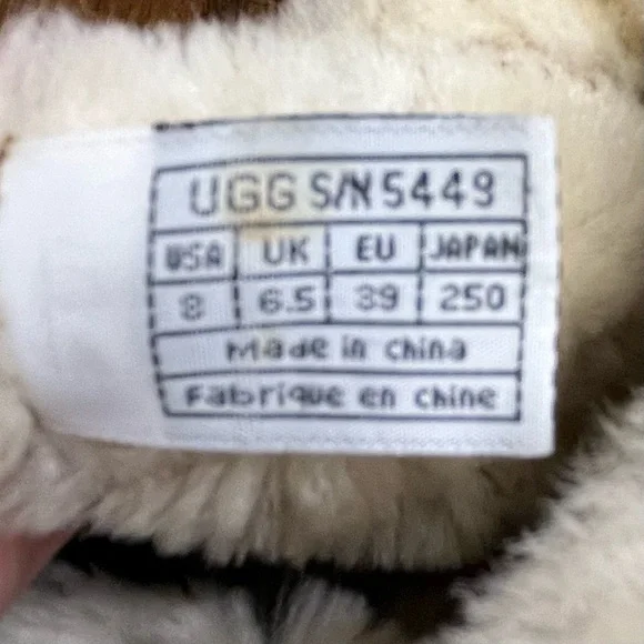 UGG Women's Sandra S/N 5449 Tan Leather Shearling Tall Wedge Boots Size 8 - Picture 16 of 16